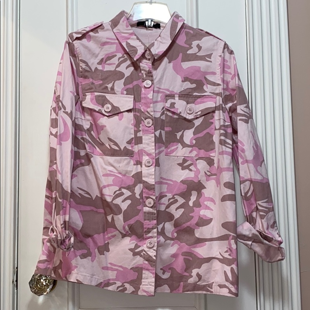 NWT pink camo khaki jacket